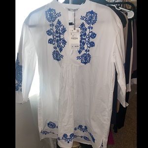 Zara embroidered mini dress